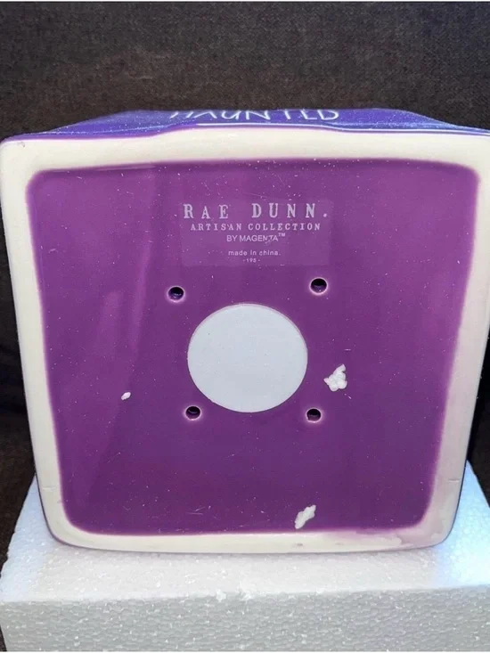 NEW Rae Dunn Haunted Purple Ceramic Castle Bird House - Picture 4 of 4